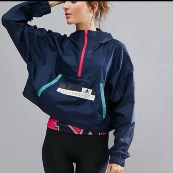 Stella McCartney x adidas Women’s Crop Drawstring StellaSport Windbreaker Size M - Picture 2 of 6